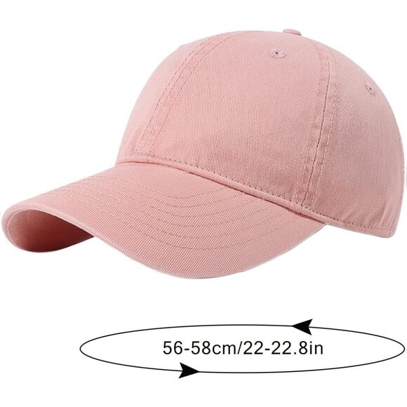 Women's Pink Fashion Baseball Cap Adjustable Strap Back Visor Sports Hat - Picture 6 of 6
